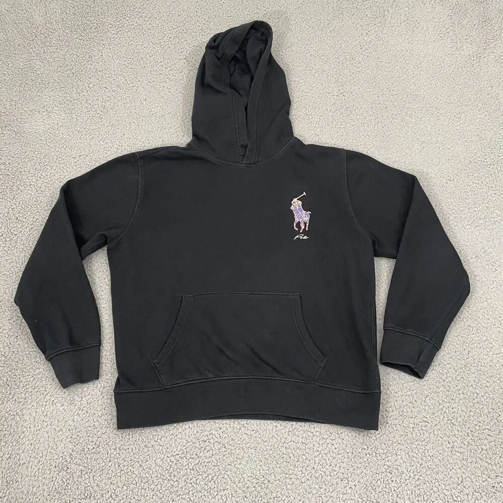 Polo Ralph Lauren Big Pony Fleece Hoodie Kids‎  XL 18-20 Black Pullover